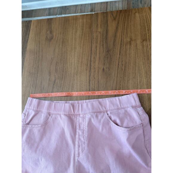 Isaac Mizrahi Live Pink Denim Suit Crop Pants Size 14 Long Sleeve Jacket Medium - Picture 5 of 13